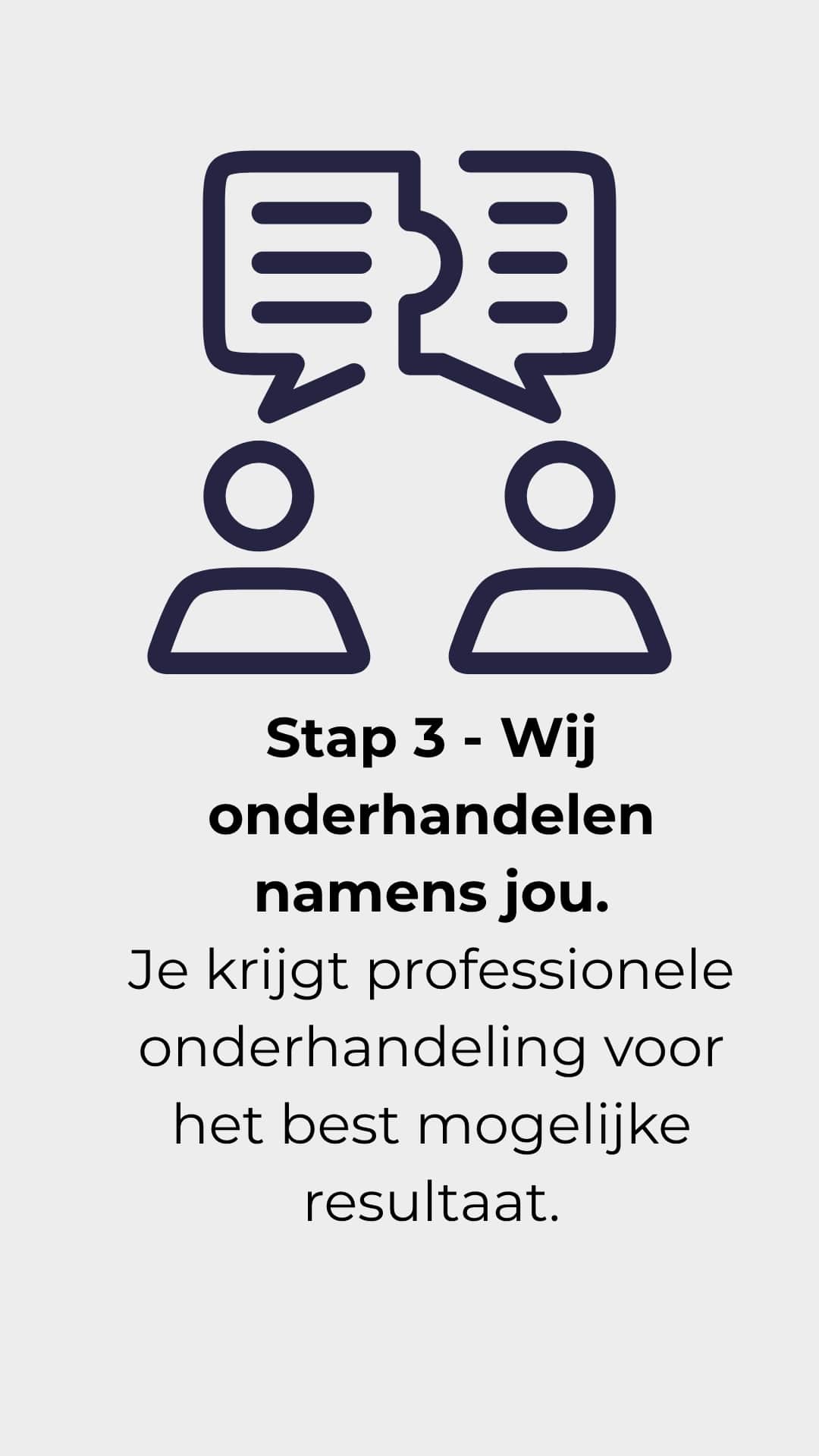 Stap 3 – Wij onderhandelen namens jou